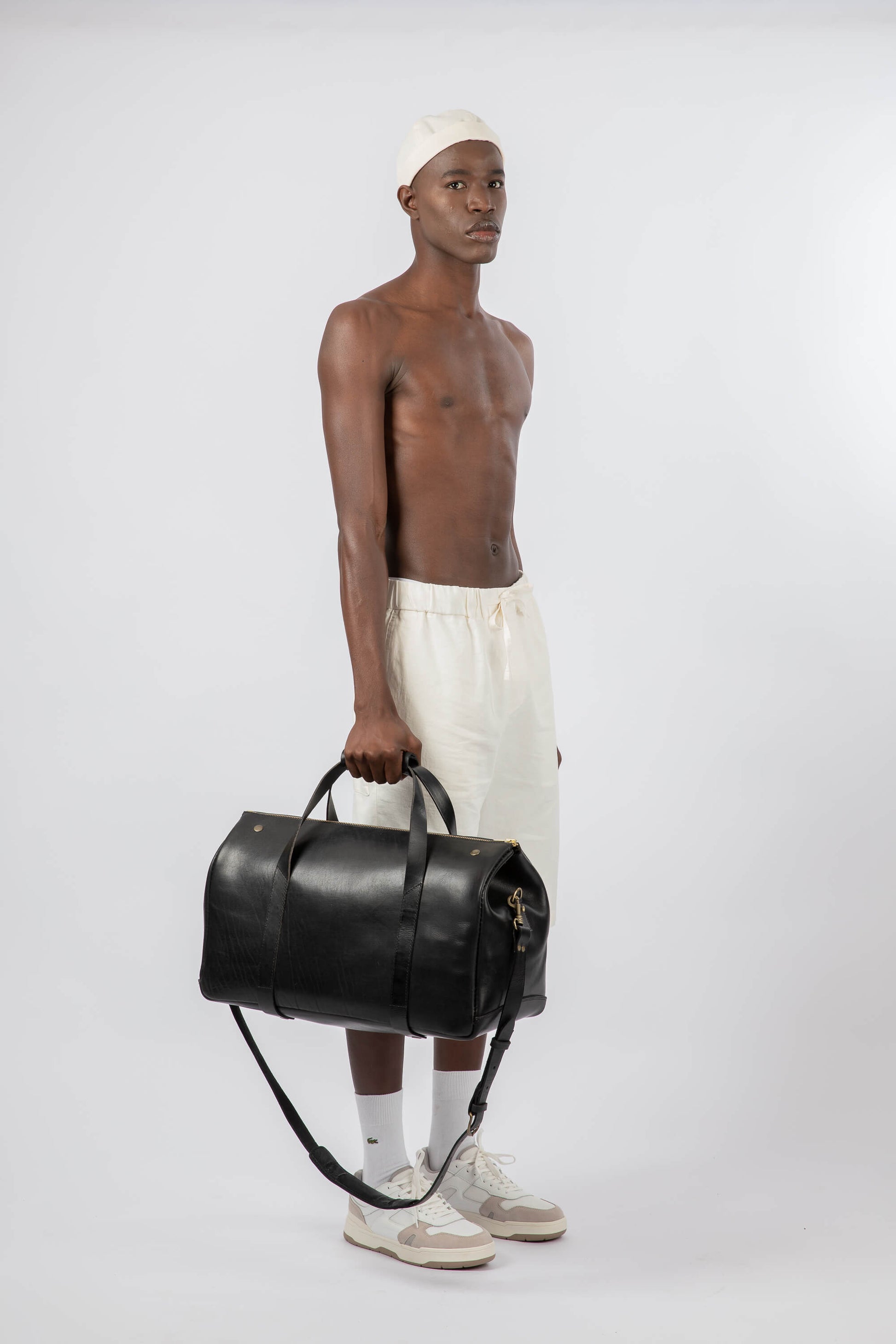 Leather Weekender Bag Black