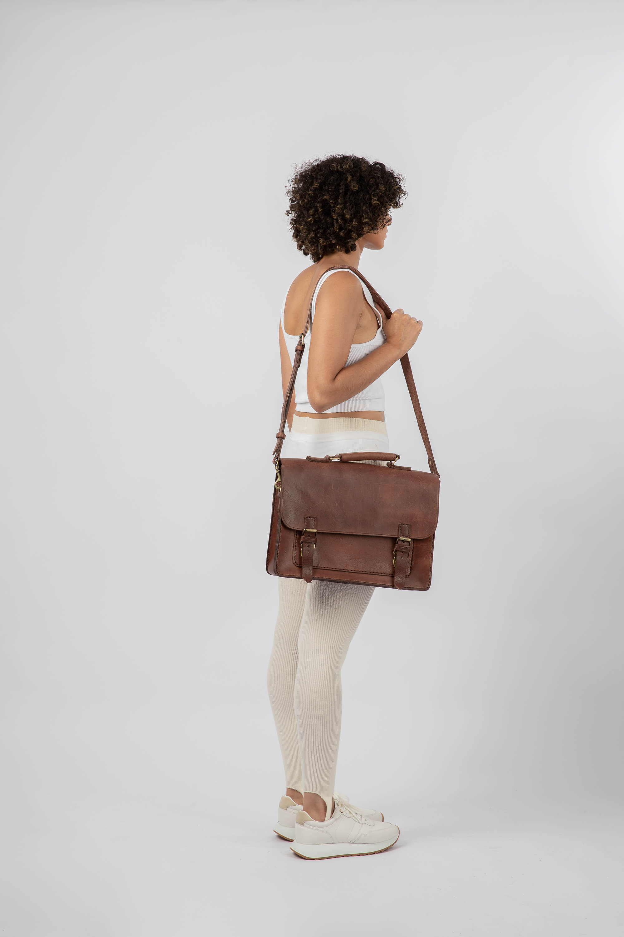 Leather Messenger Bag 13" Chestnut