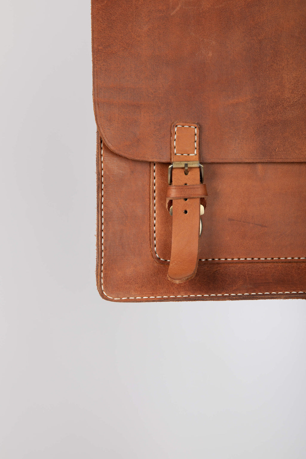 Leather Messenger Bag 15" Black