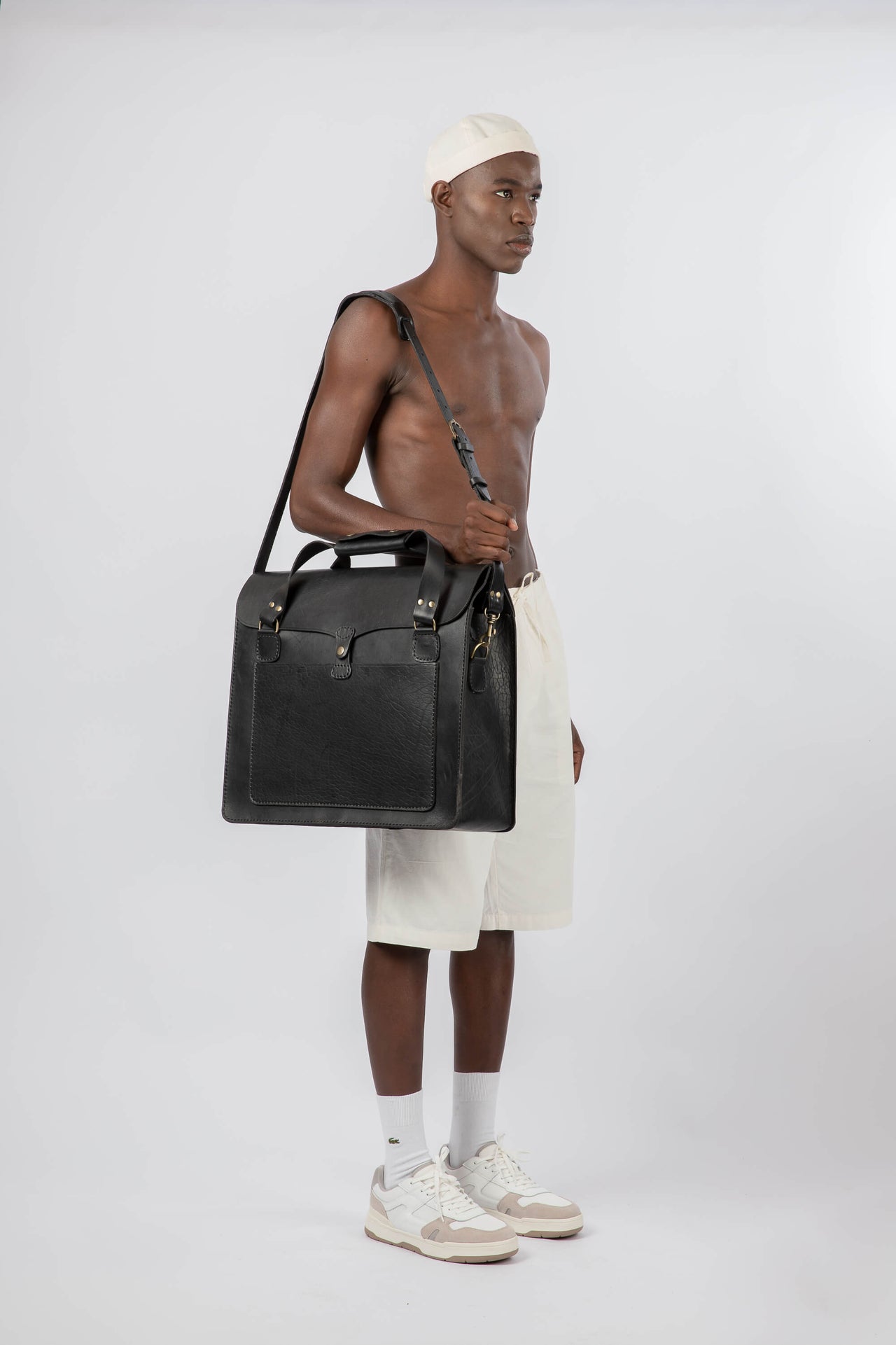 Leather Architect Portfolio Bag Black