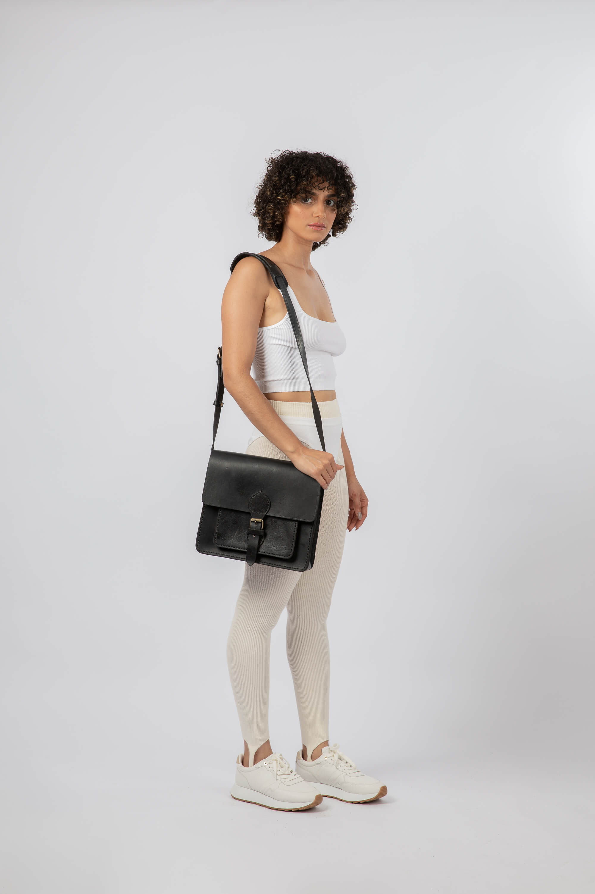 Leather Saddle Bag Black Linden Is Enough