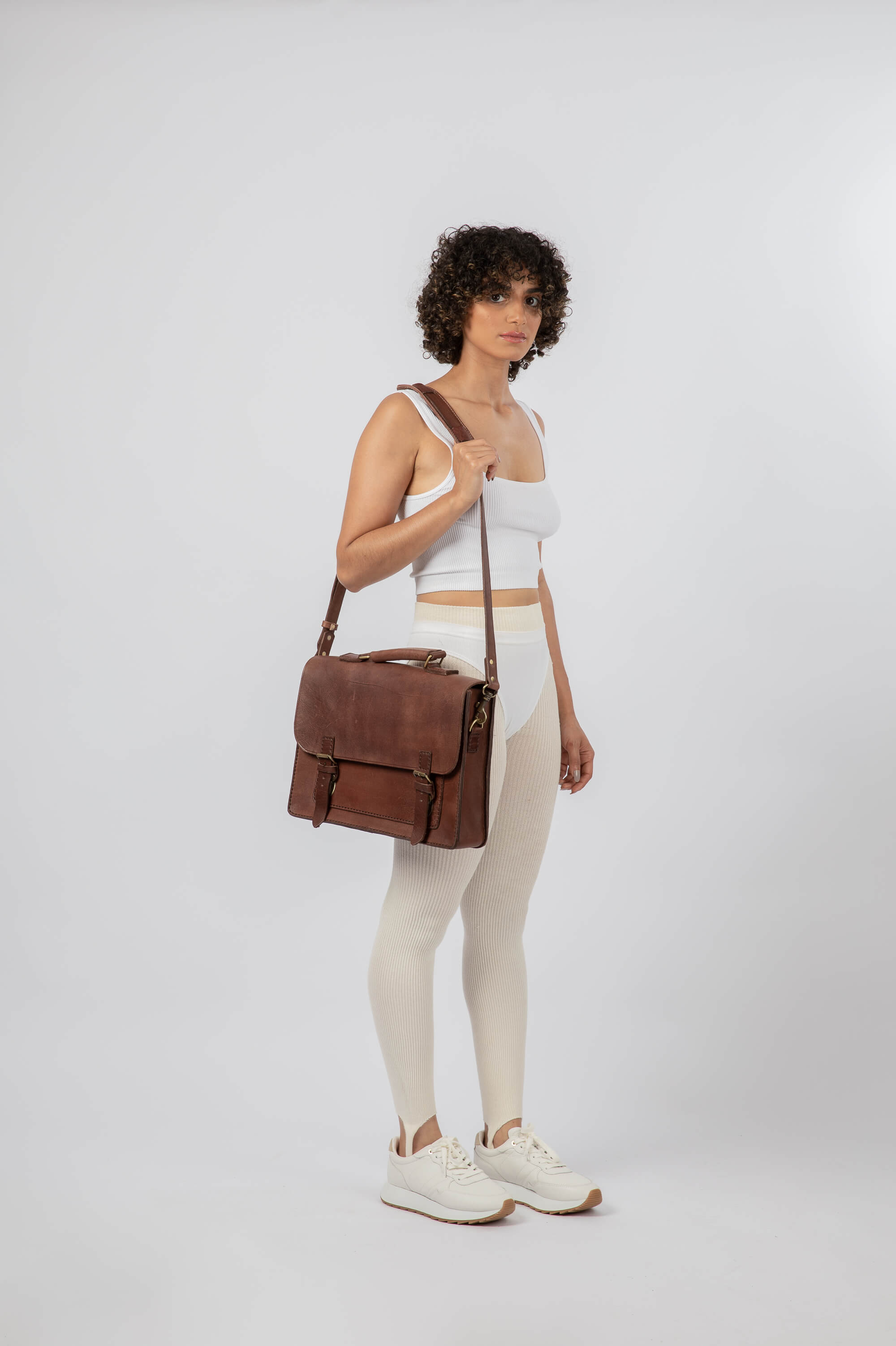 Leather Messenger Bag 13" Chestnut