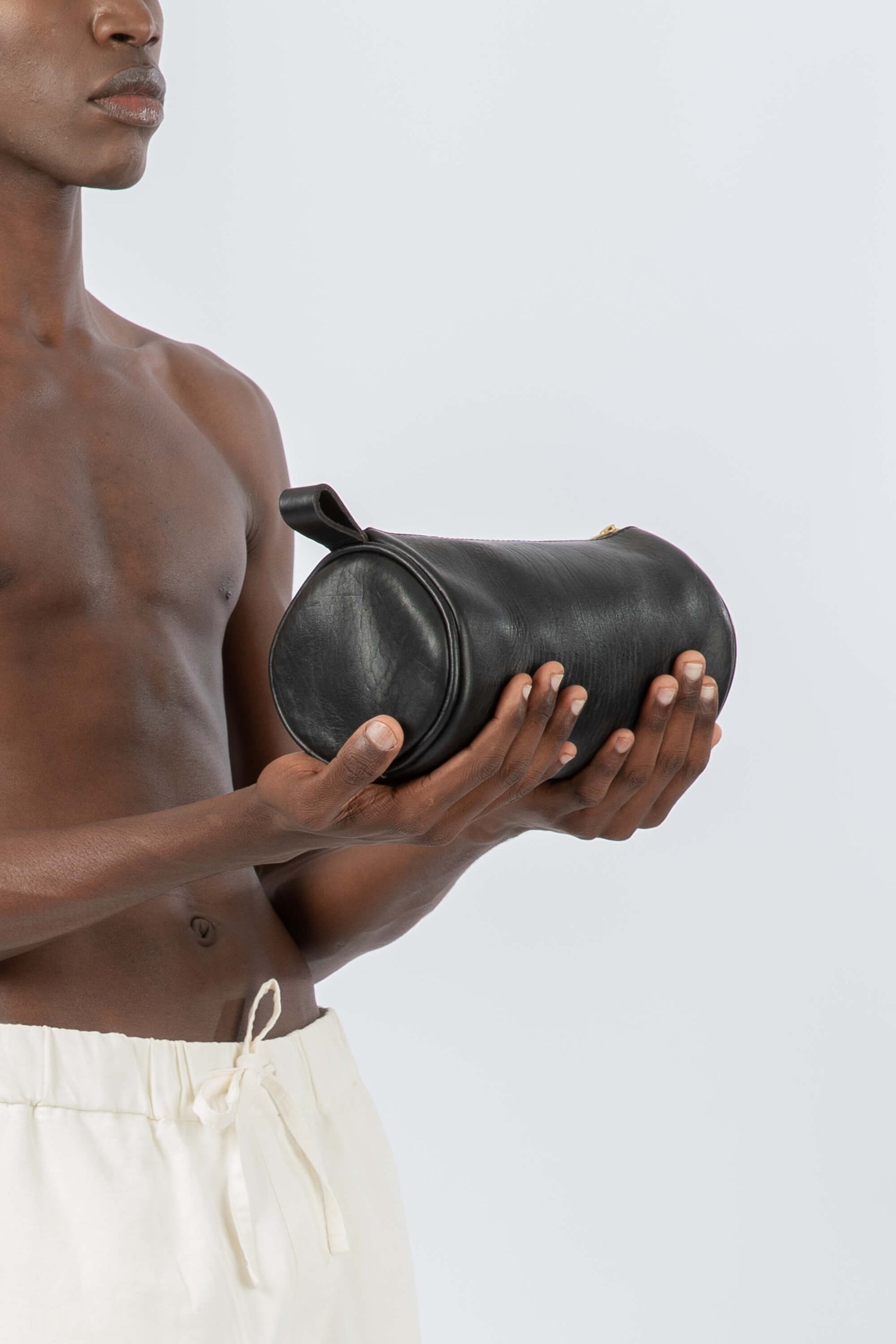 Leather Toiletry Bag Black