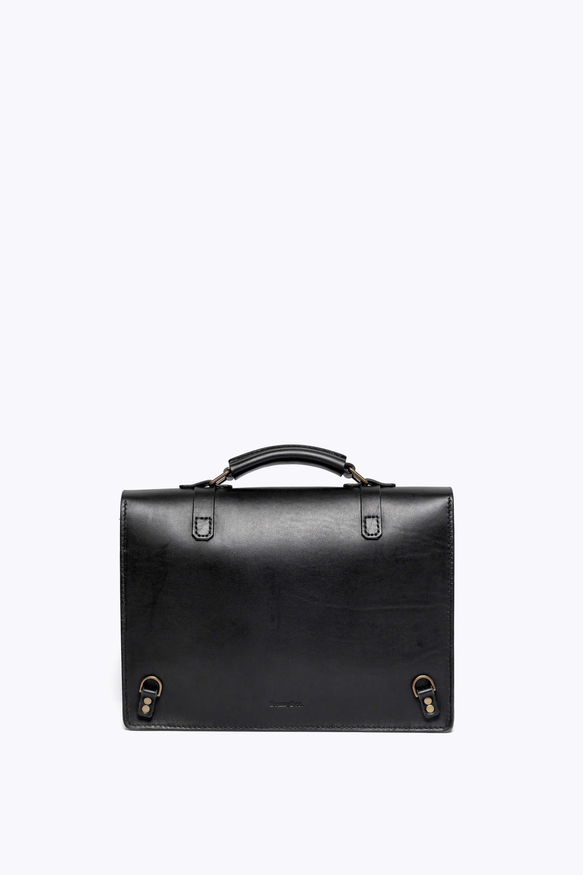 BennyBee Leather Messenger Bag 15" Black