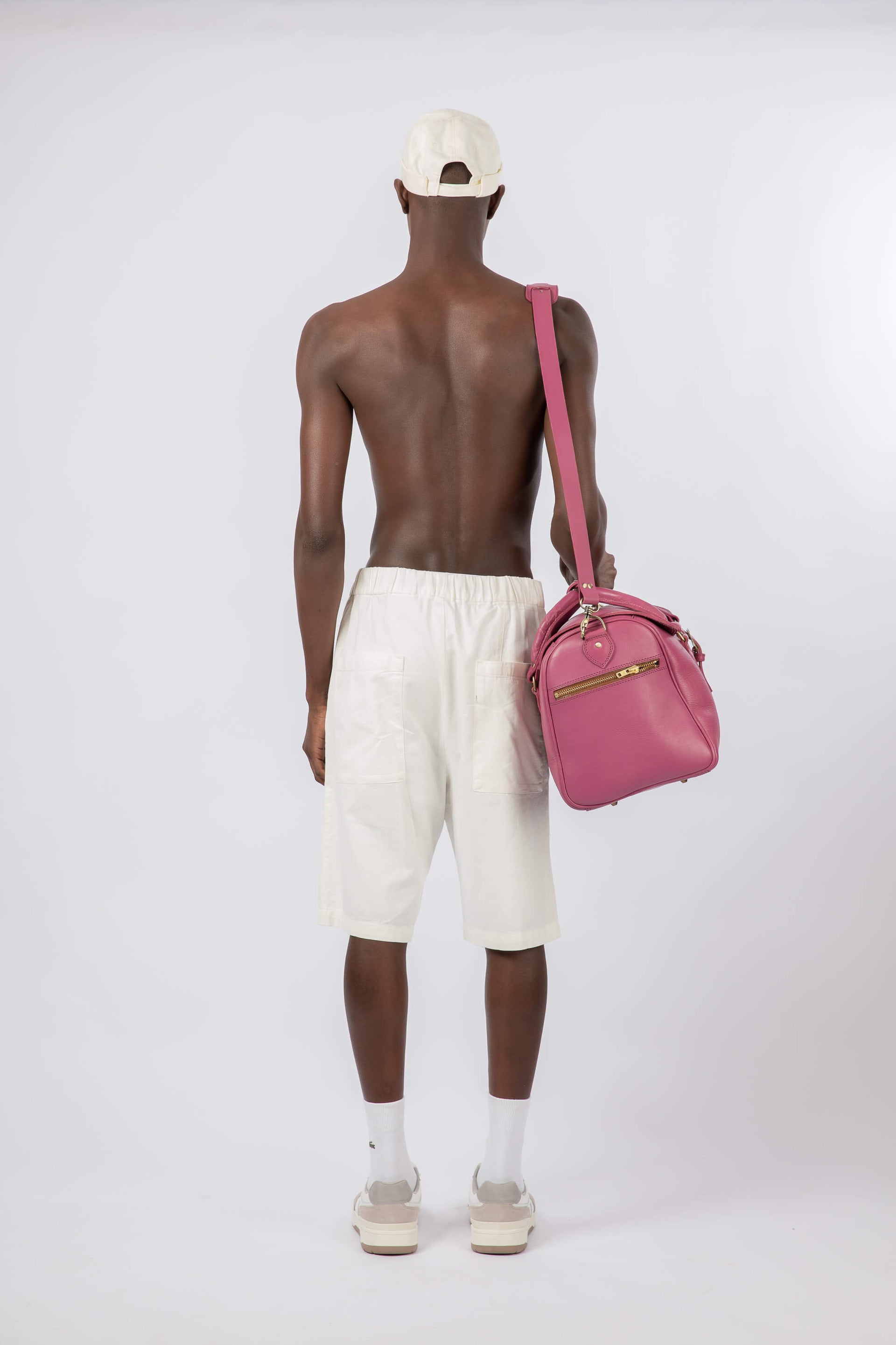 Leather Medium Duffle Bag Pink