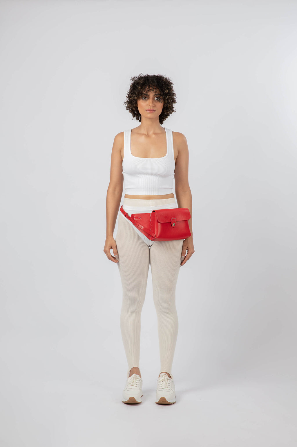 Leather Belt Bag Red