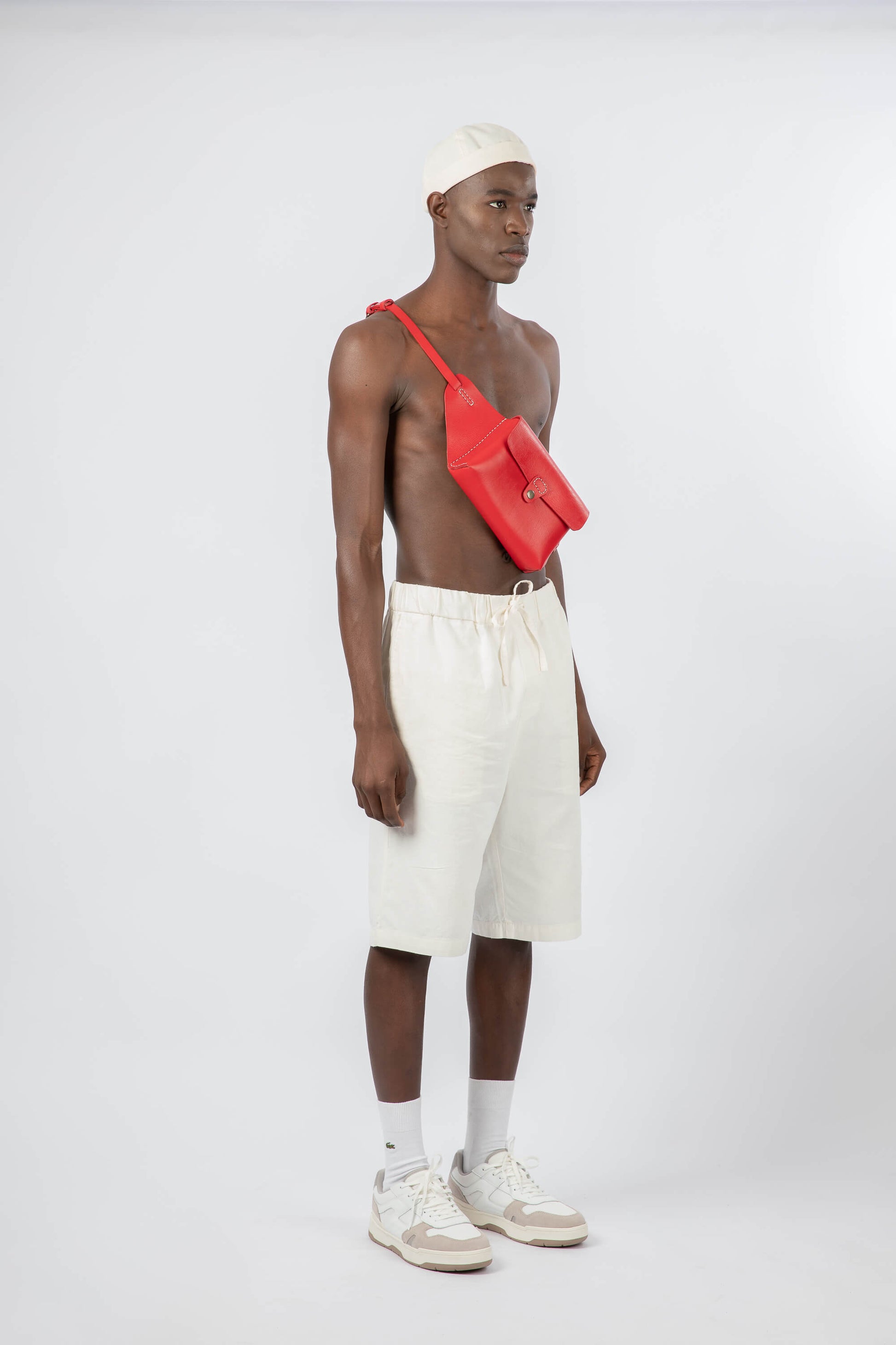 Leather Belt Bag Red