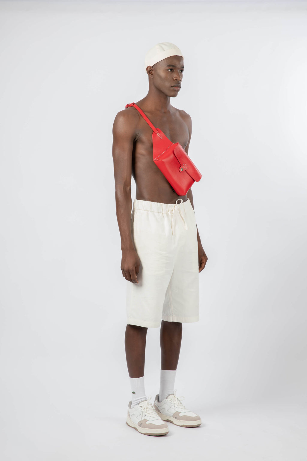 Leather Belt Bag Red