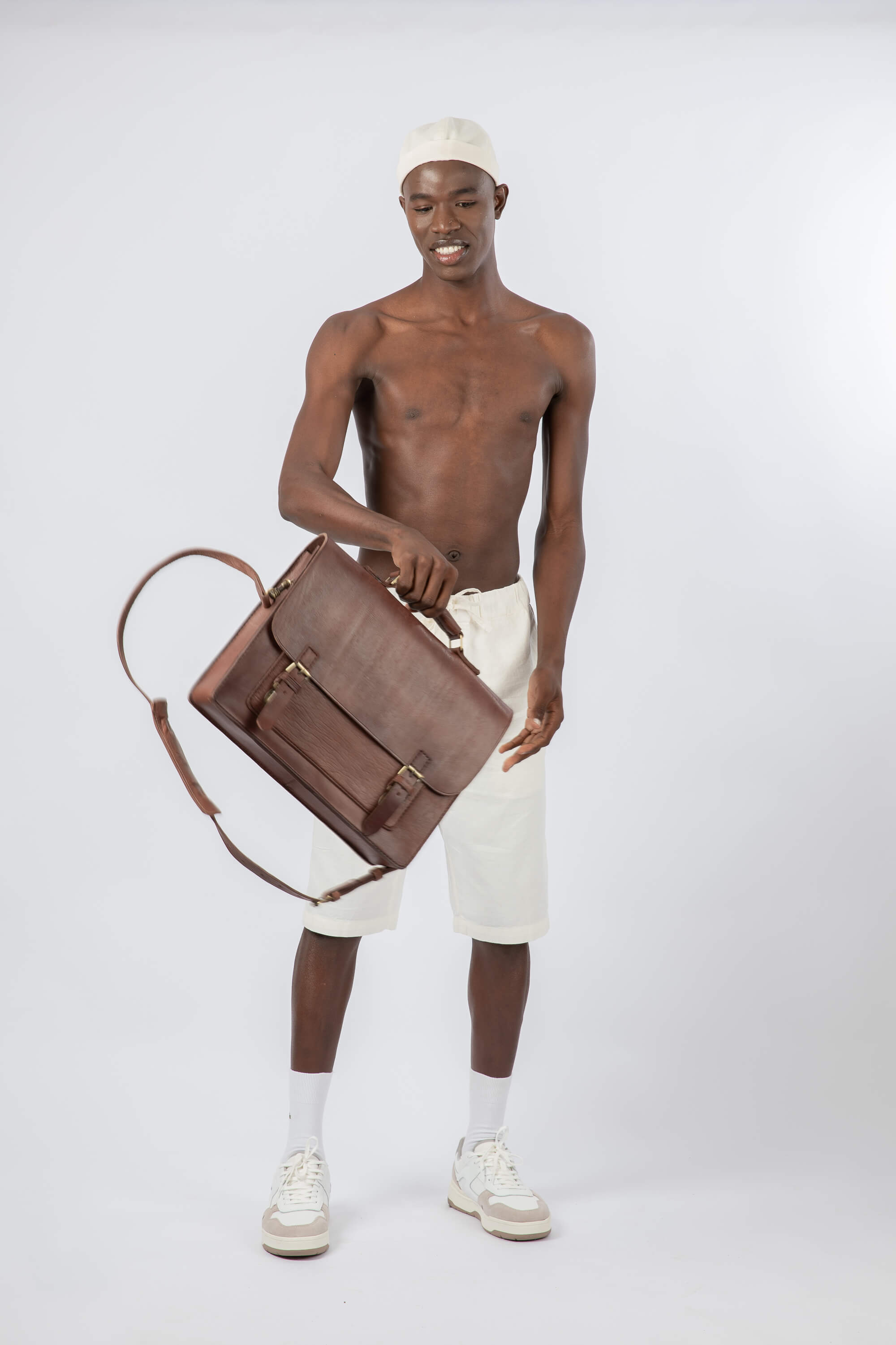 Leather Messenger Bag 15" Chestnut