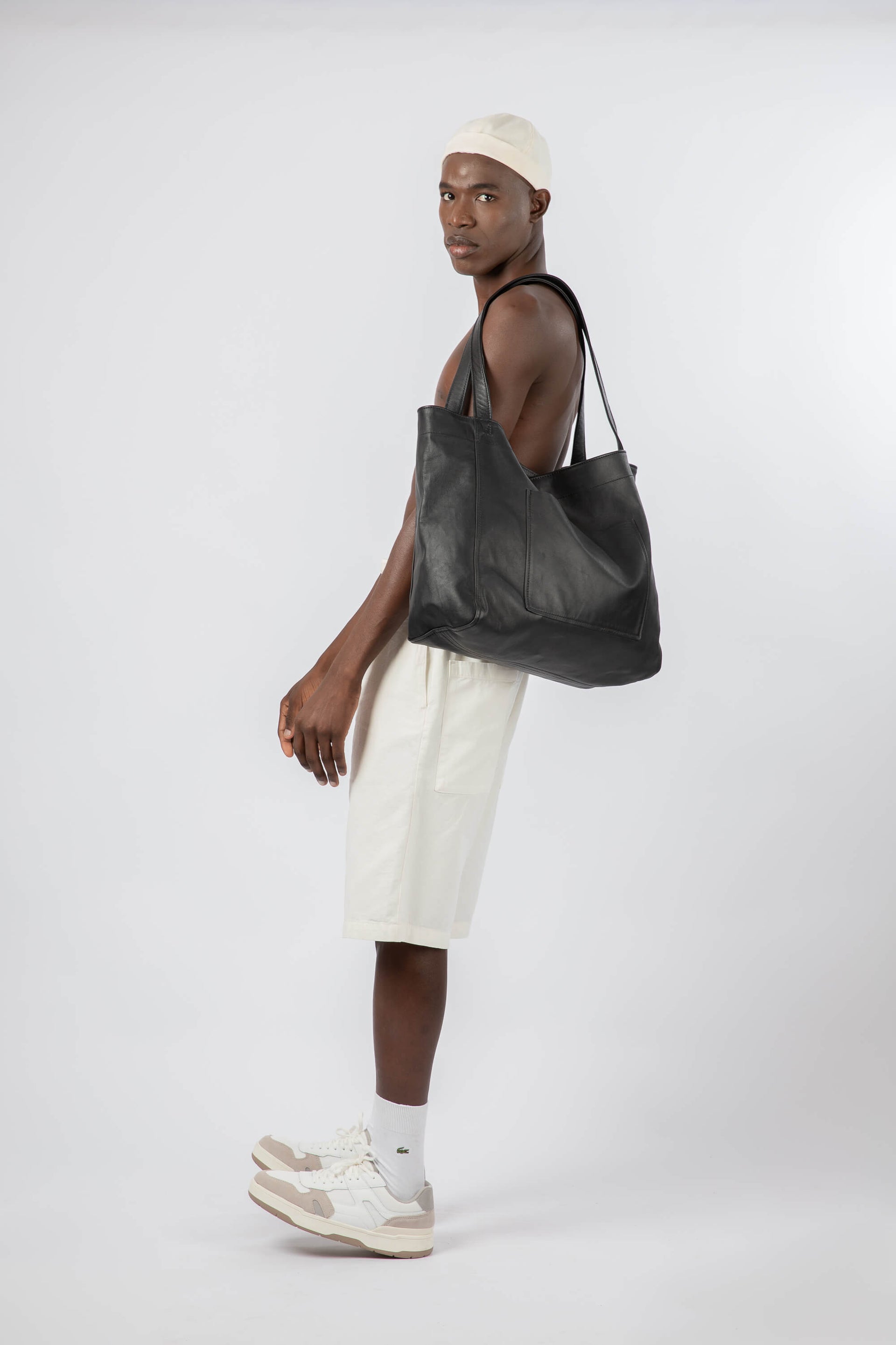 Soft Leather Maxi Tote Black - Linden Is Enough