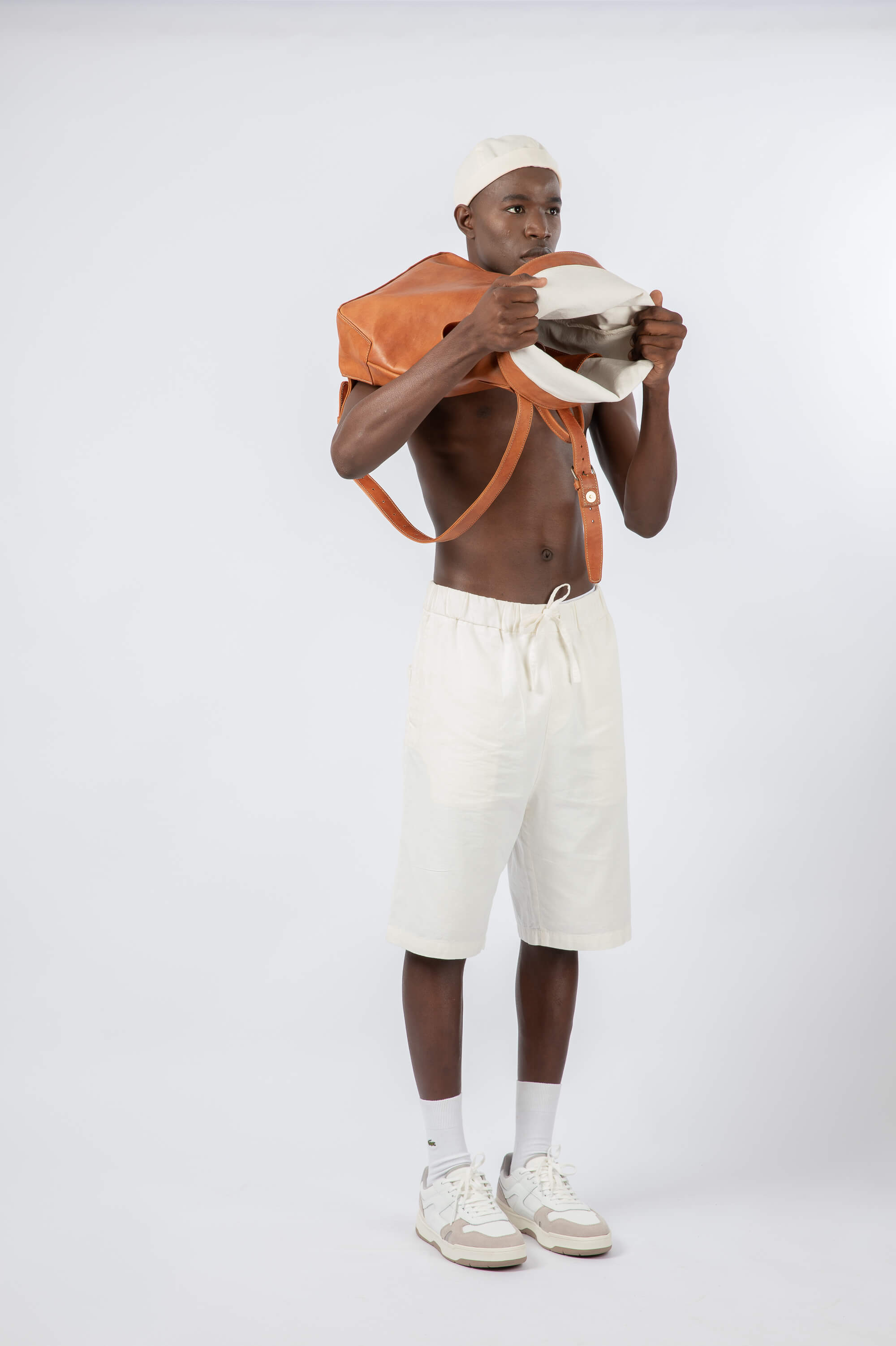 Soft Leather Rolltop Backpack 16" Chestnut