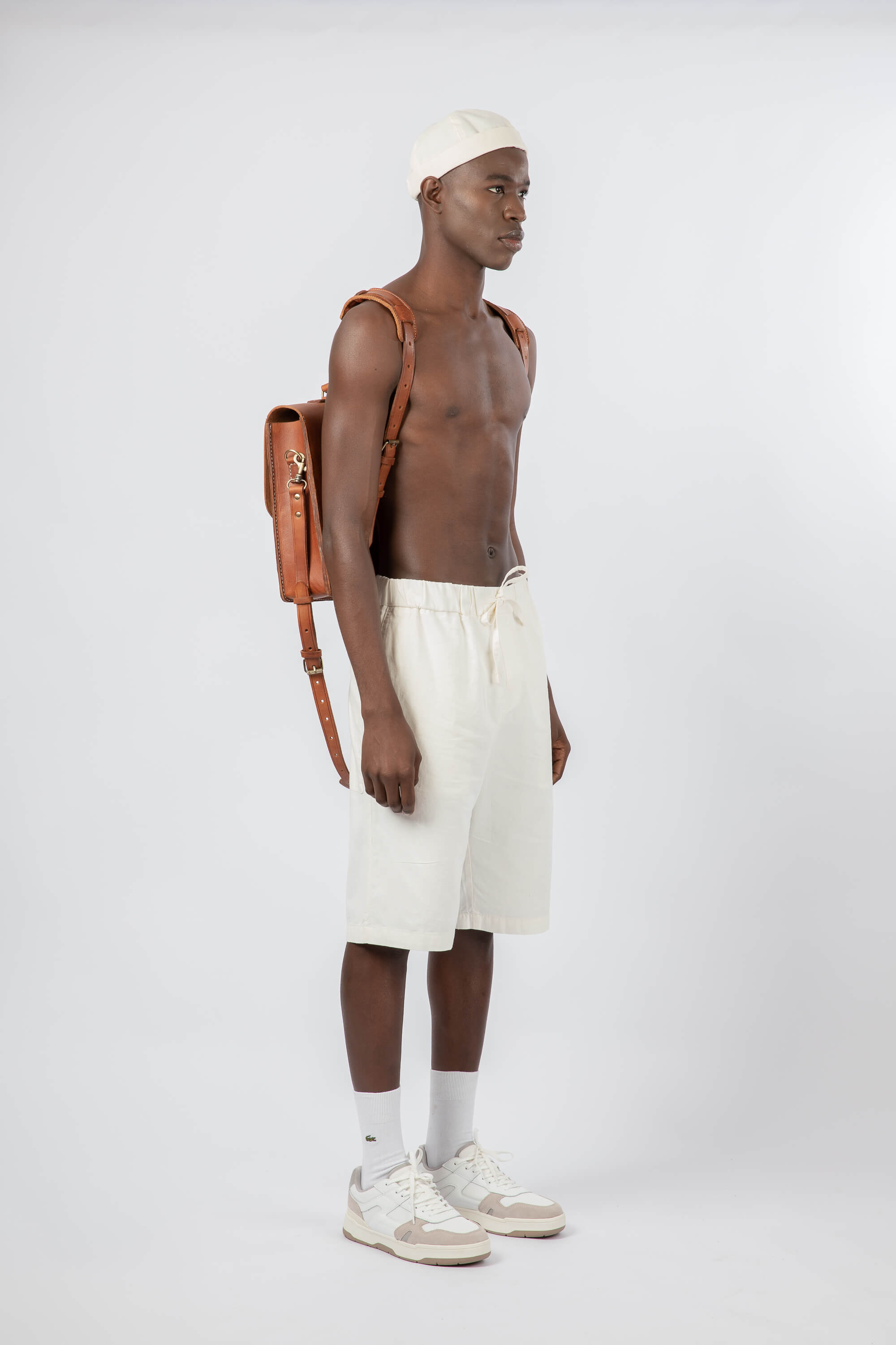 Leather Backpack Straps for Messenger Bag Cognac