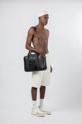 Slim Leather Laptop Bag Black