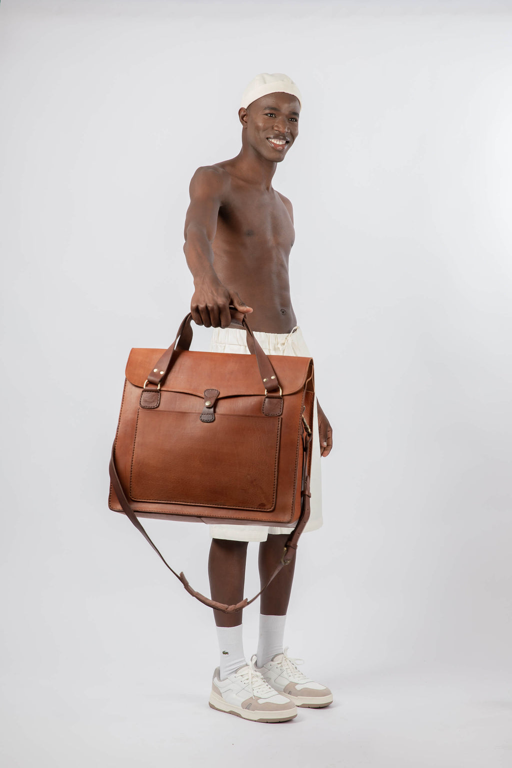 Leather Architect Portfolio Bag Cognac
