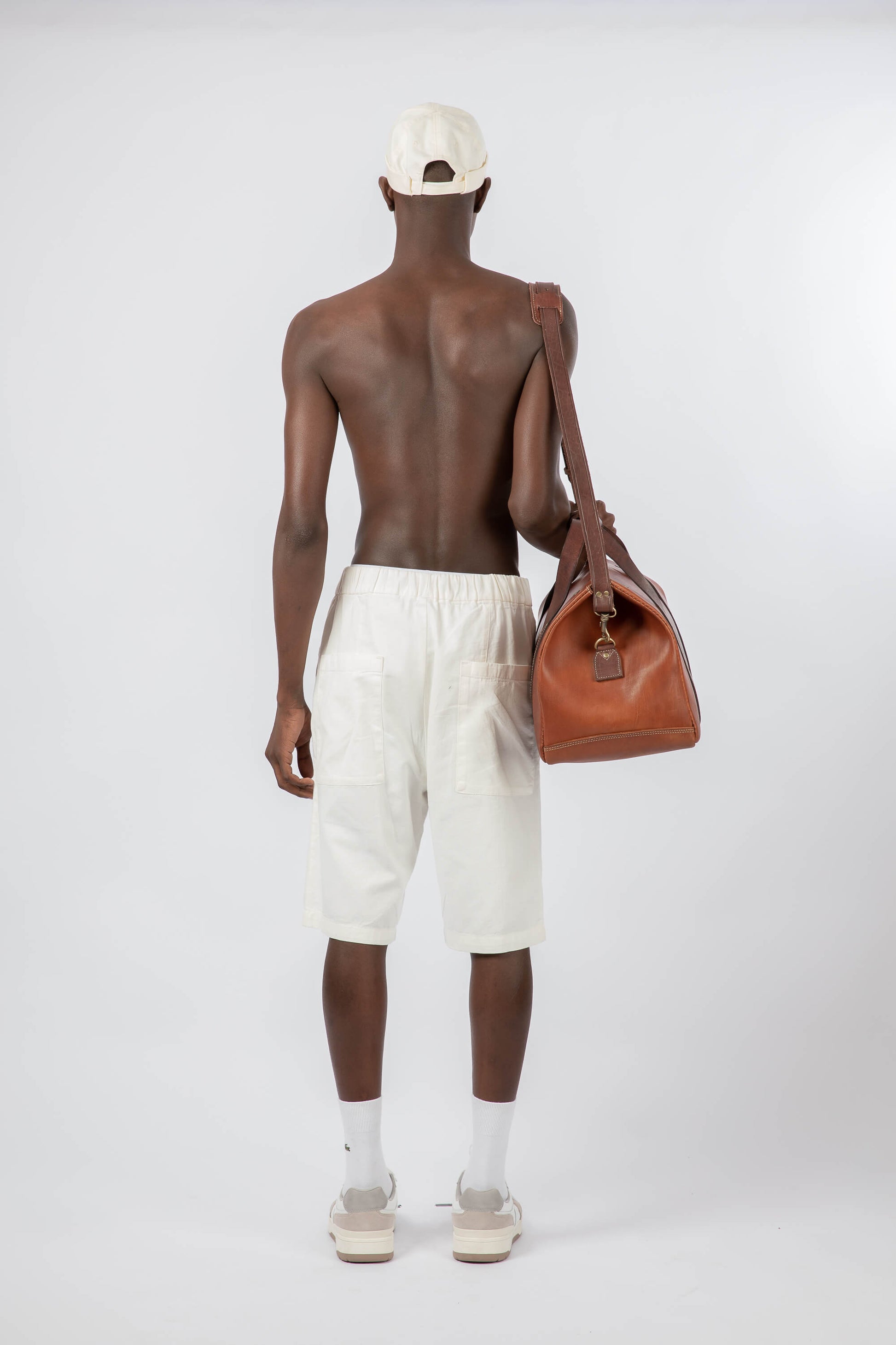 Leather Weekender Bag Cognac