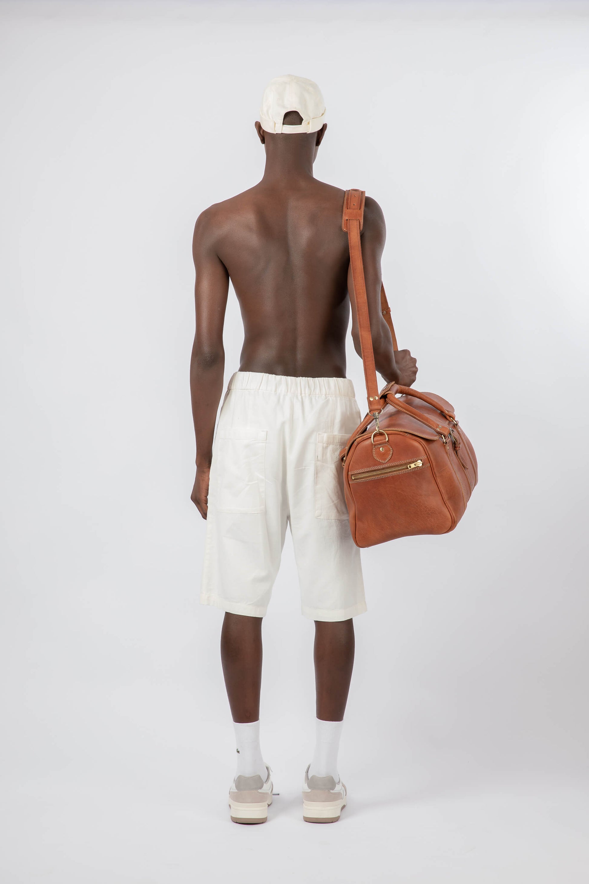 Leather Medium Duffle Bag Cognac