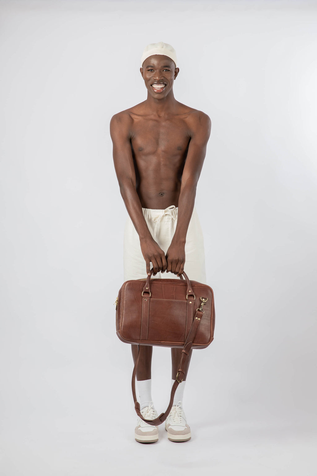 Slim Leather Laptop Bag Chestnut