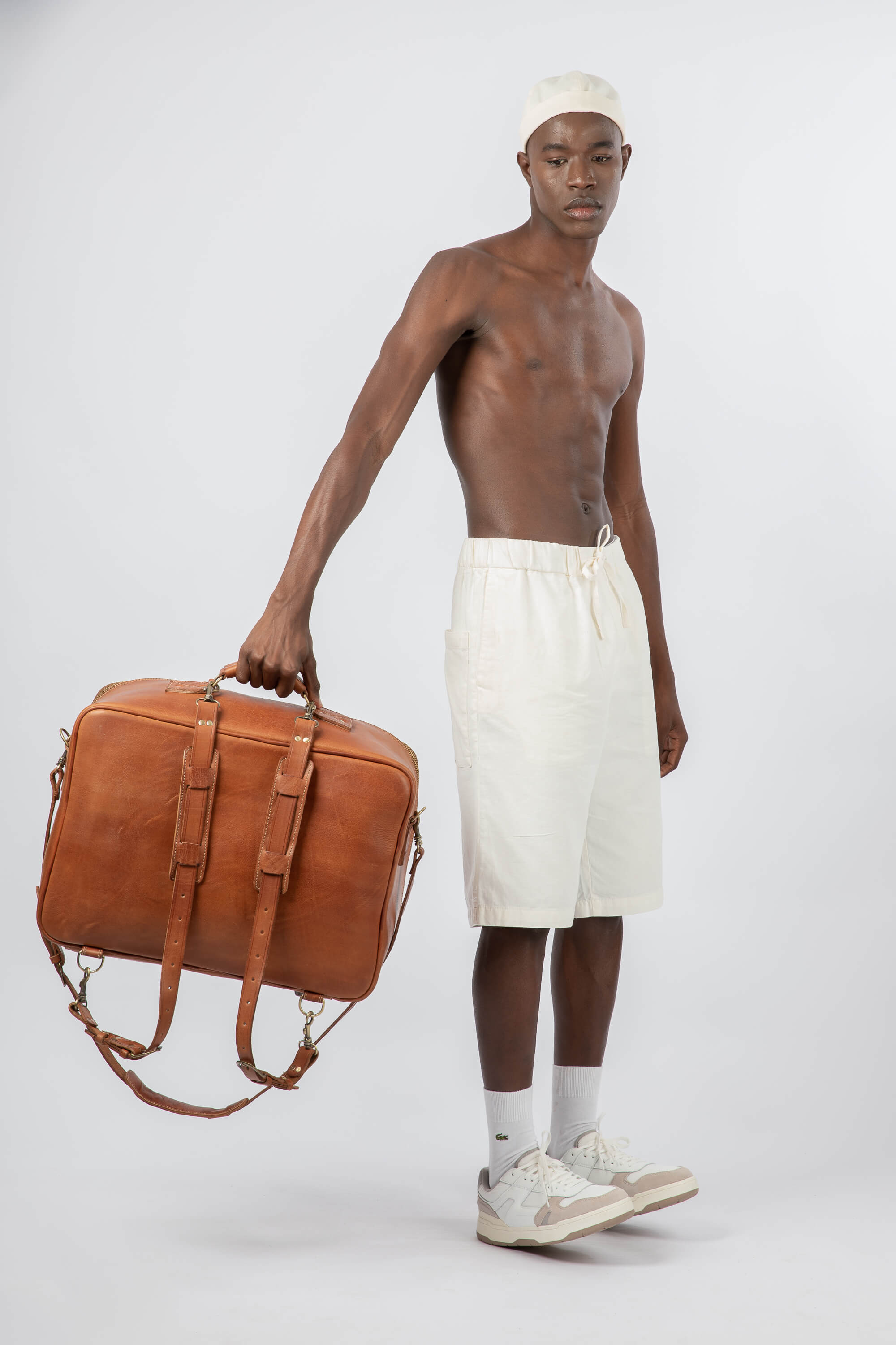 Leather Backpack Straps for Suitcase Cognac