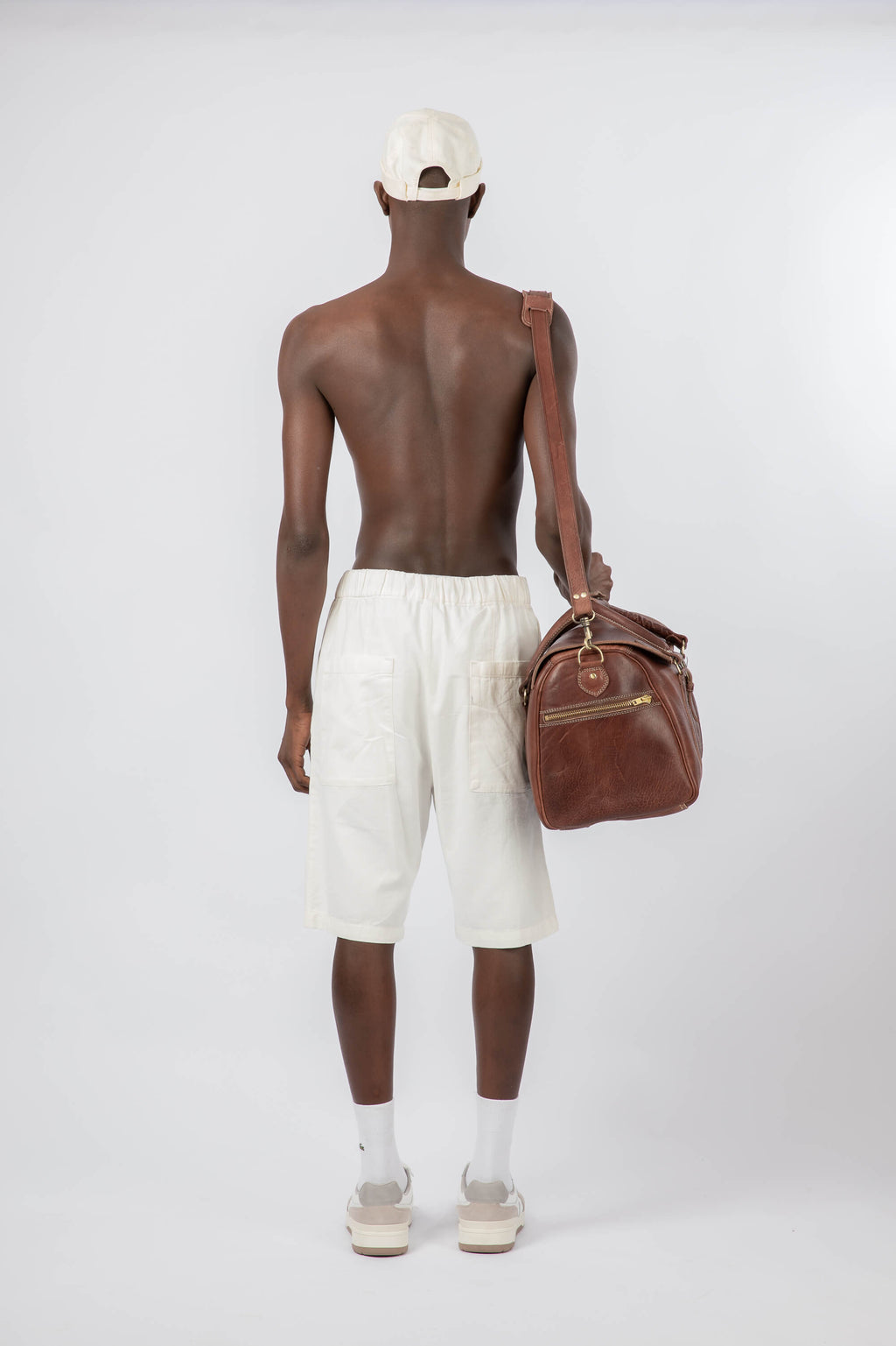 Leather Medium Duffle Bag Chestnut