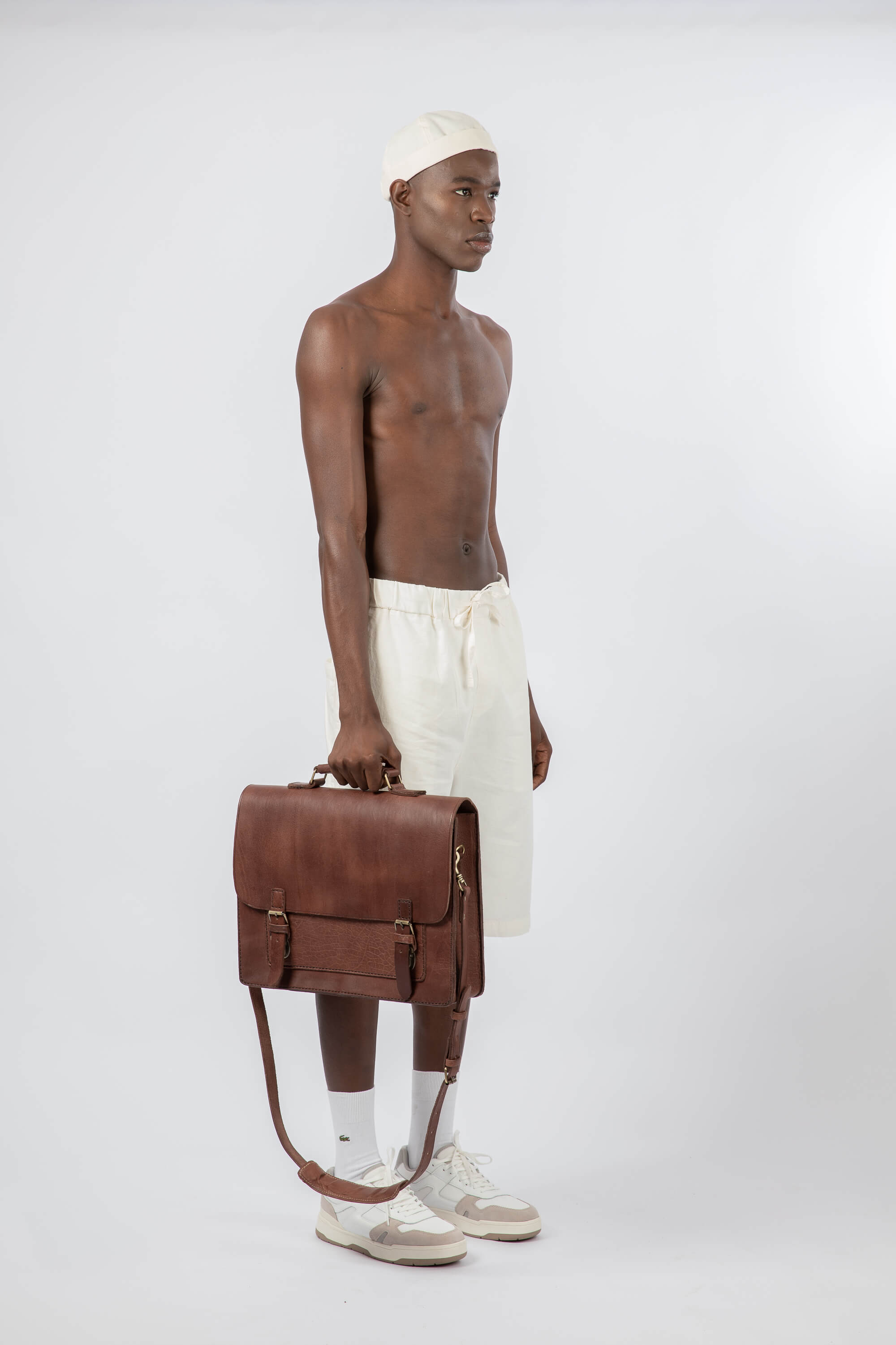 Leather Messenger Bag 15" Chestnut