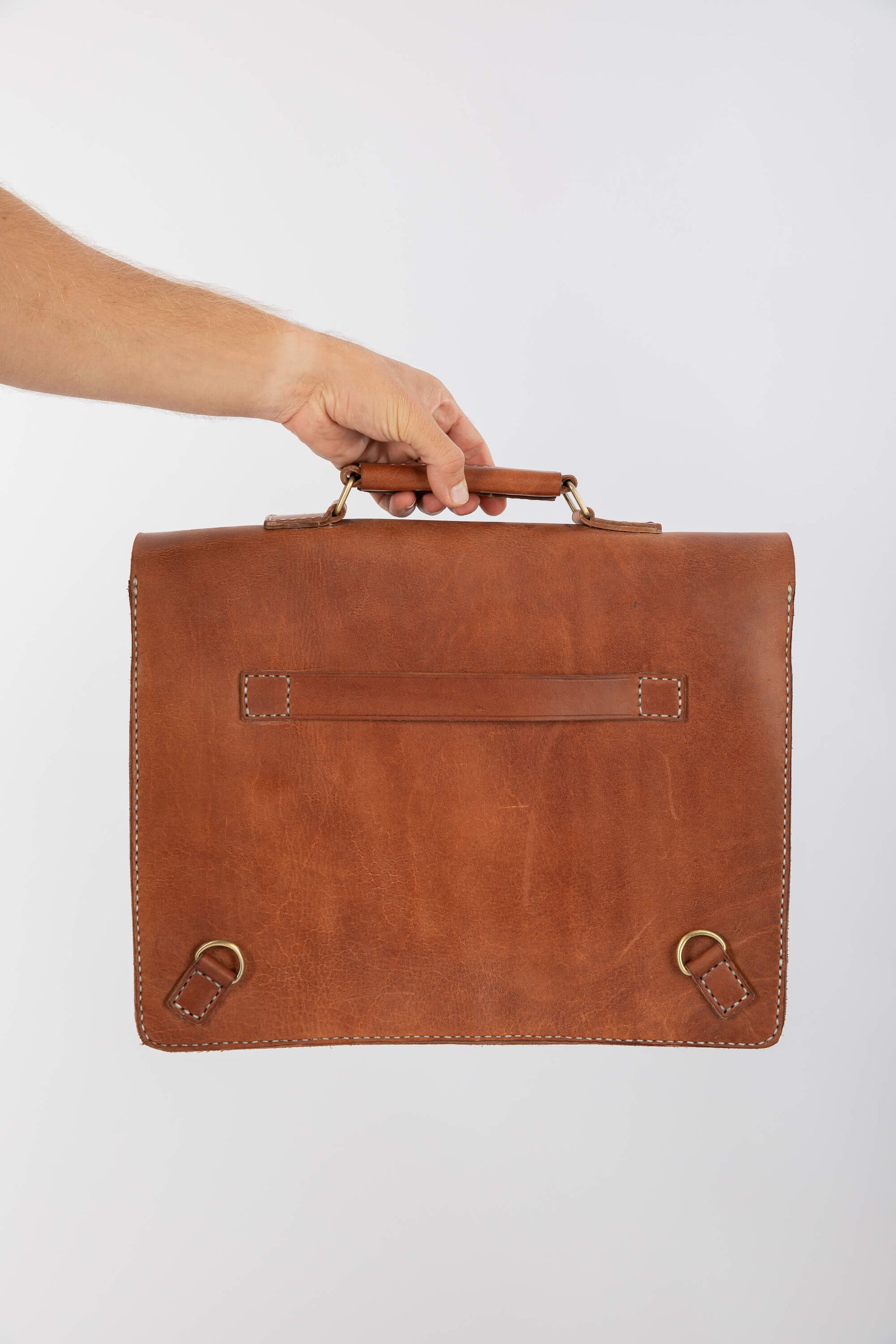 Leather Messenger Bag 15" Cognac