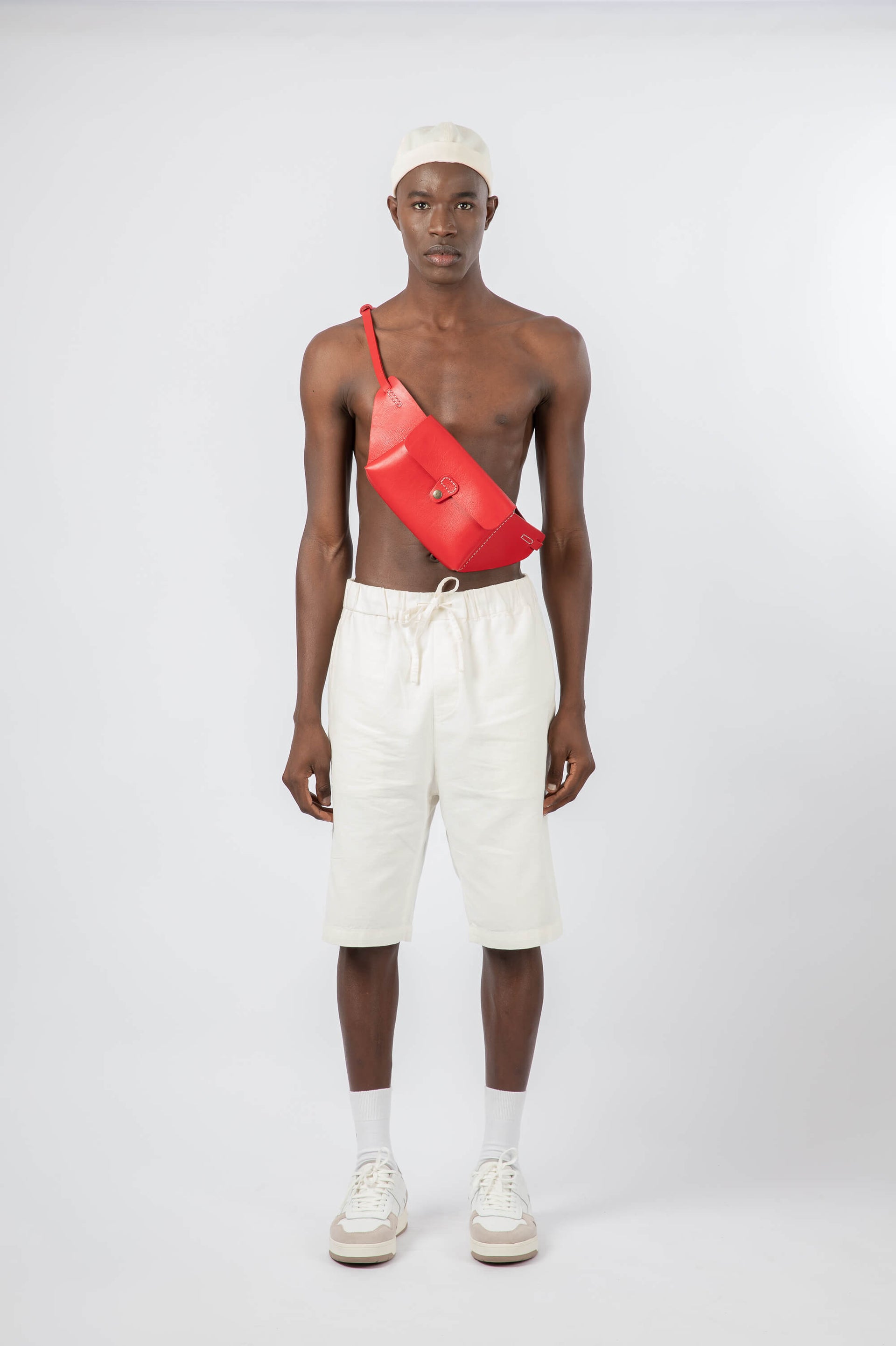 Leather Belt Bag Red