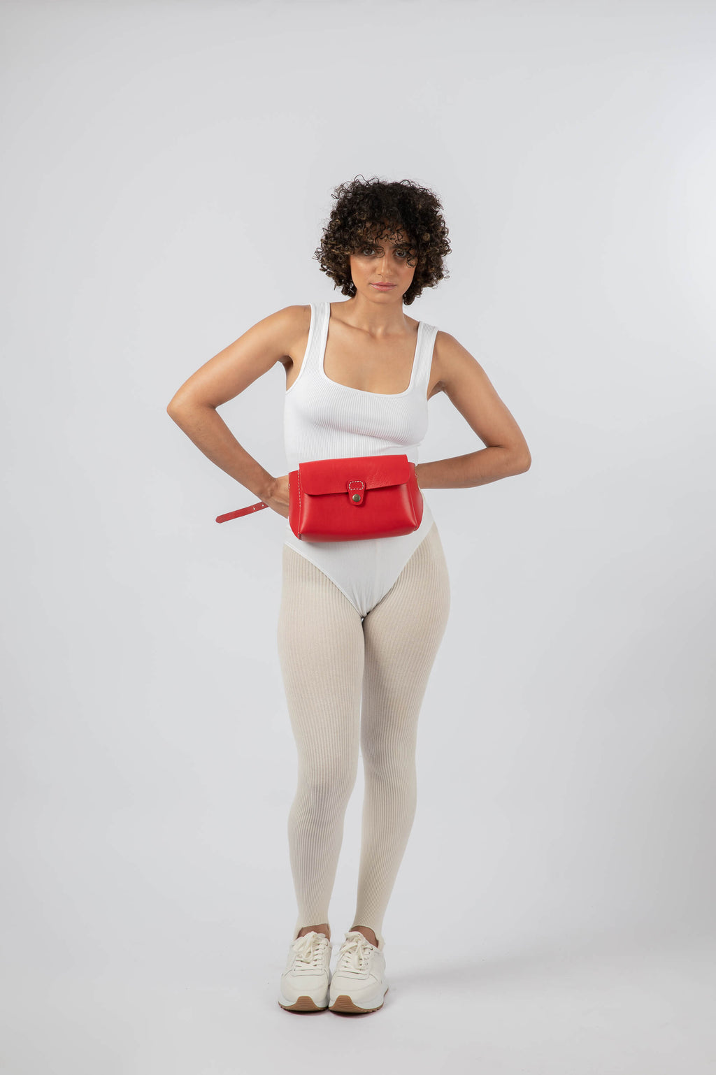 Leather Belt Bag Red