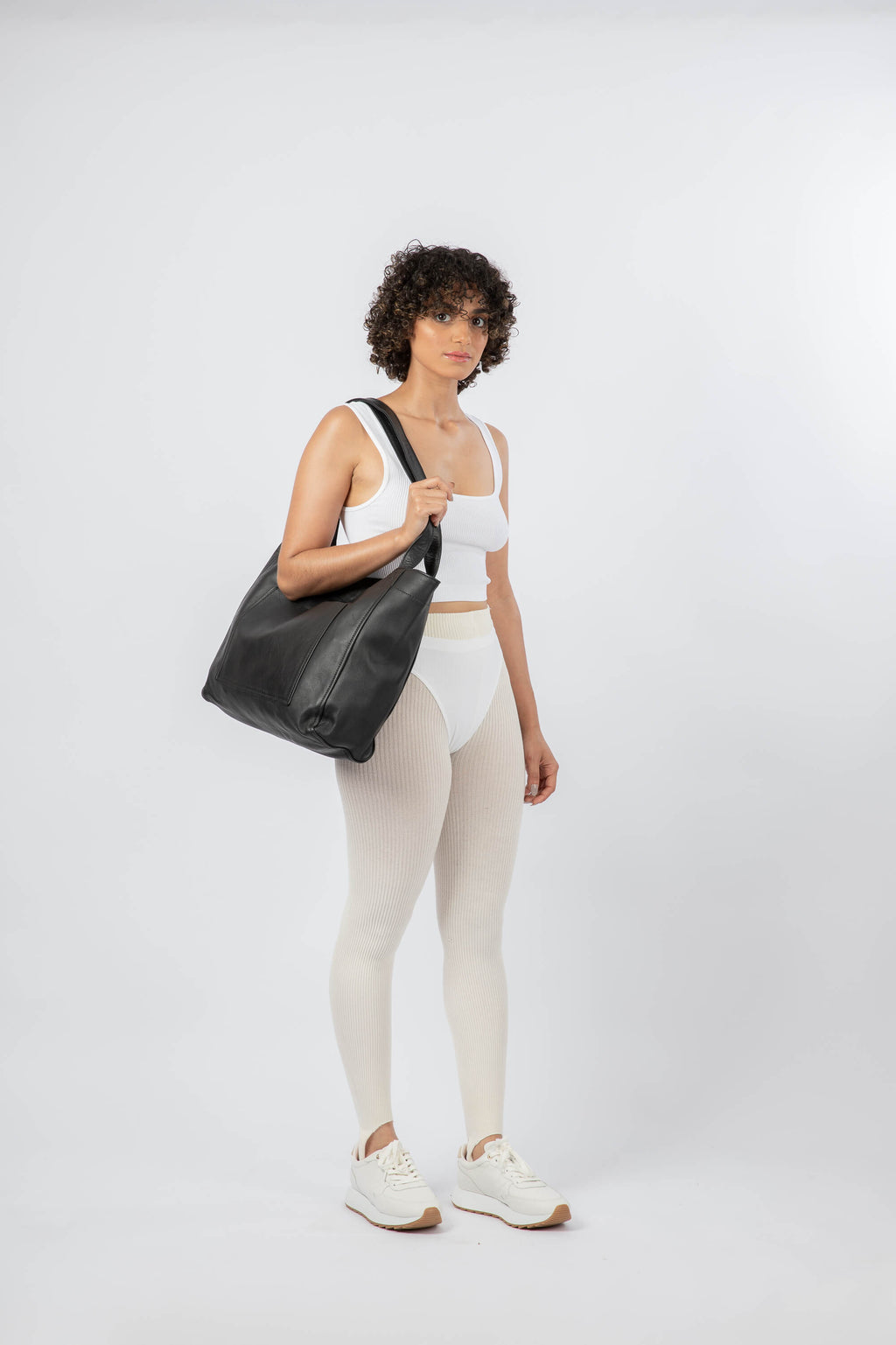 Soft Leather Medium Tote Black