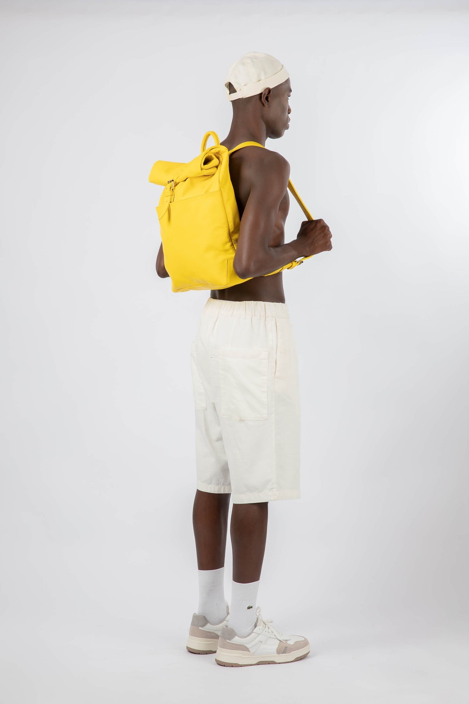 Soft Leather Rolltop Backpack 16" Yellow