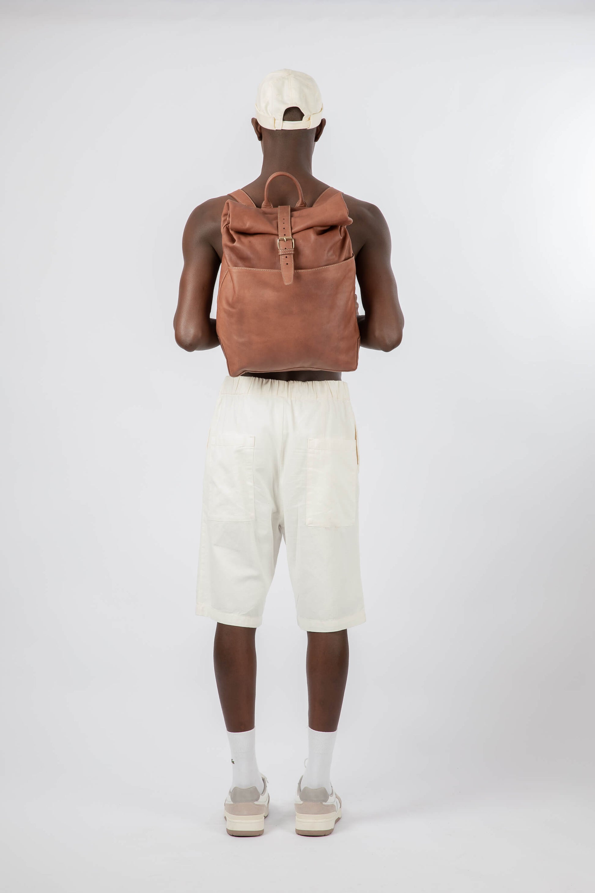 Soft Leather Rolltop Backpack 16" Chestnut