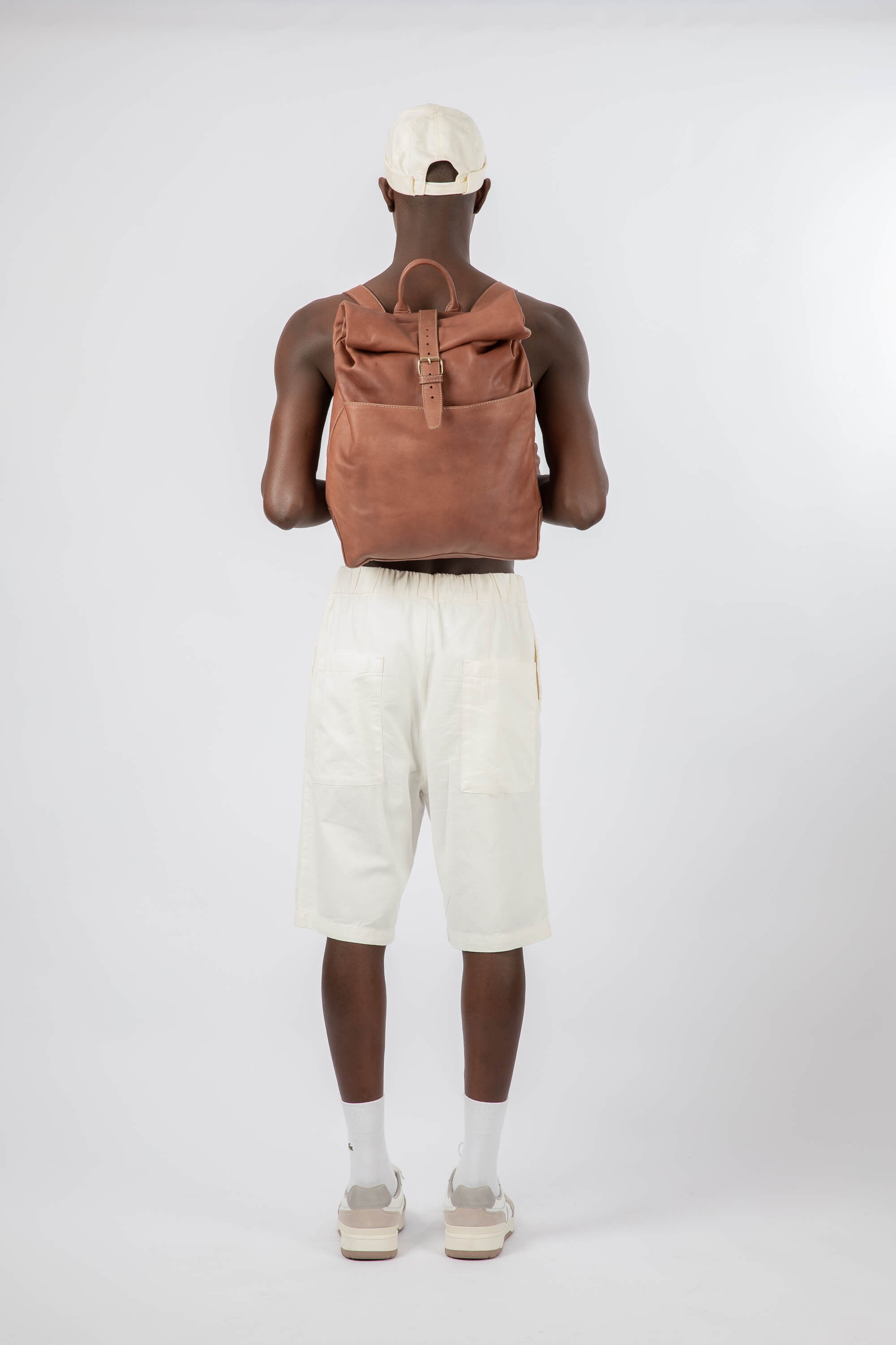 Soft Leather Rolltop Backpack 16" Chestnut