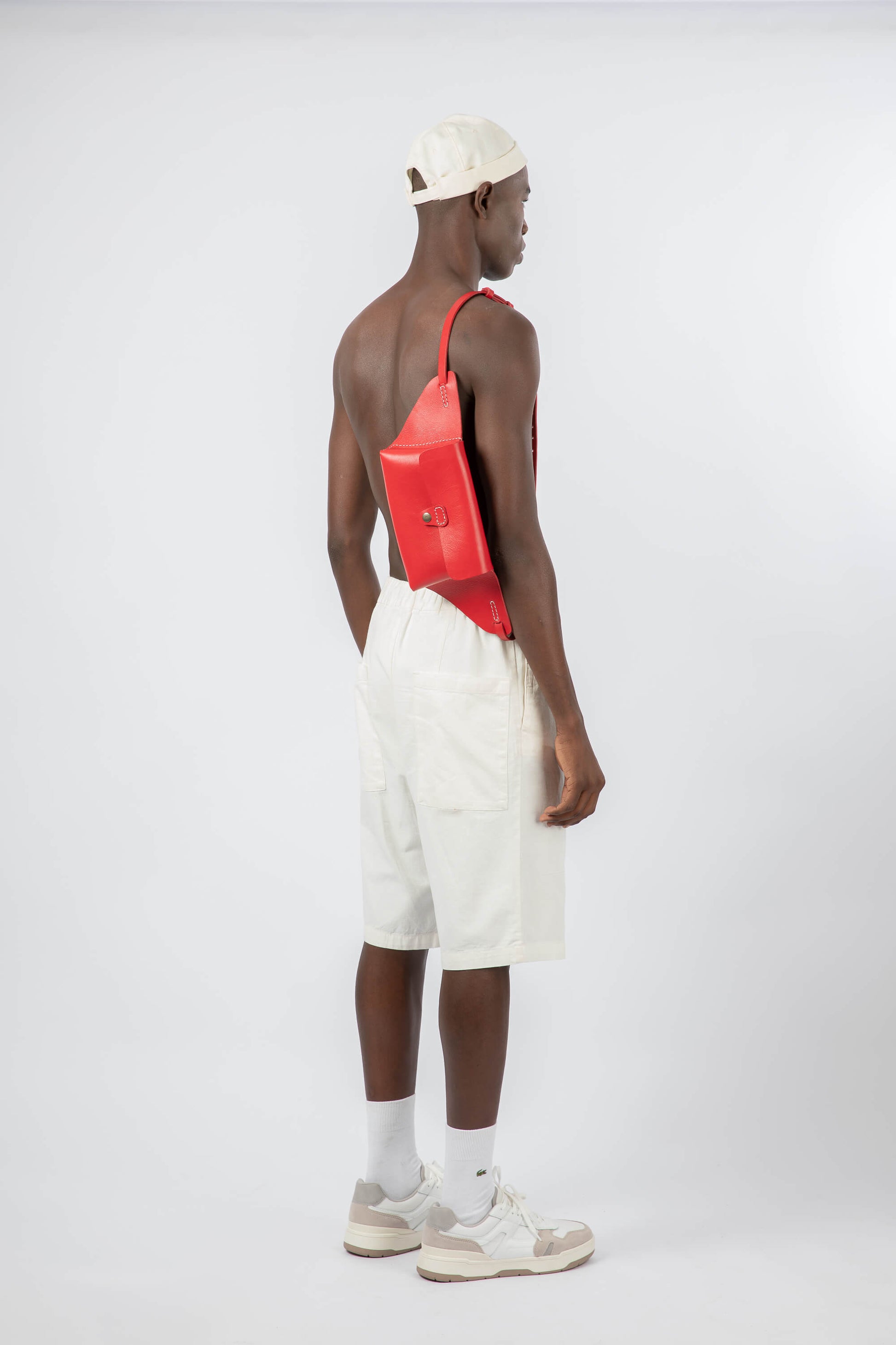 Leather Belt Bag Red