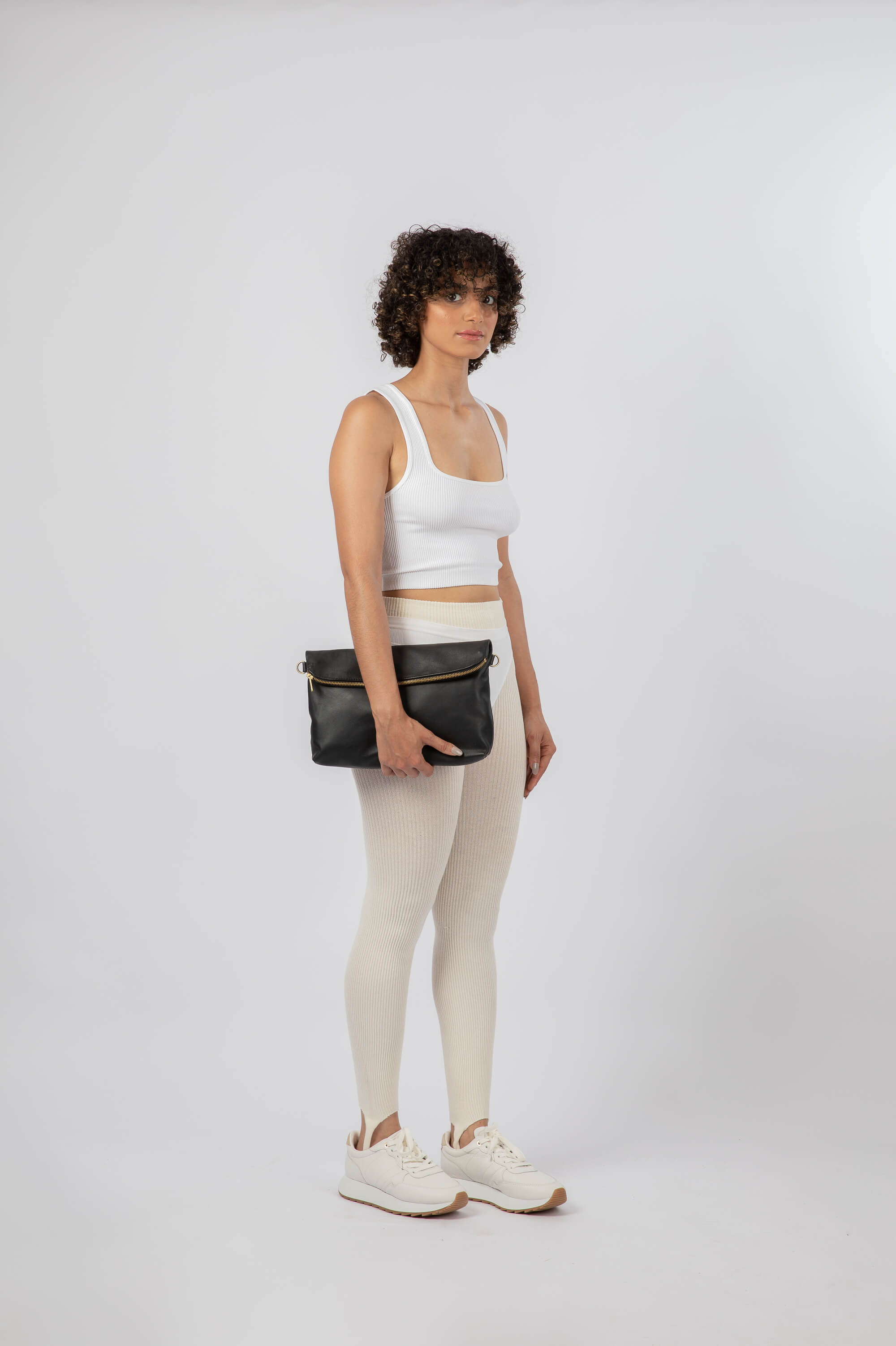 Soft black leather deals clutch bag