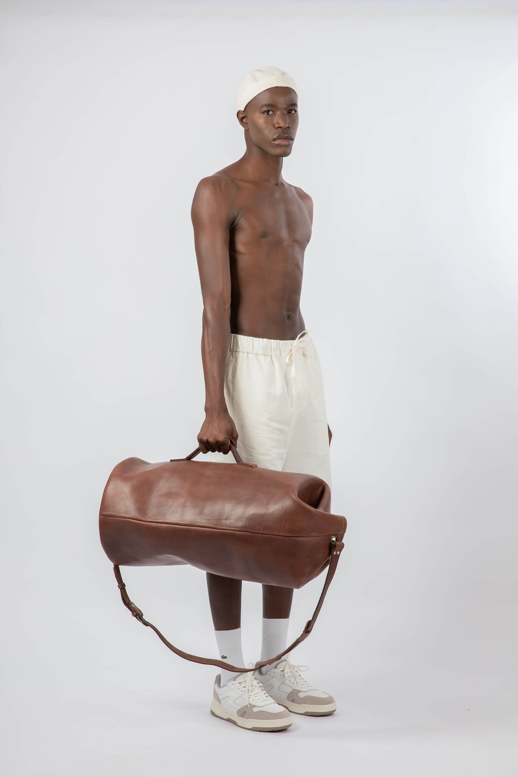 Leather Military Duffle Bag Chestnut