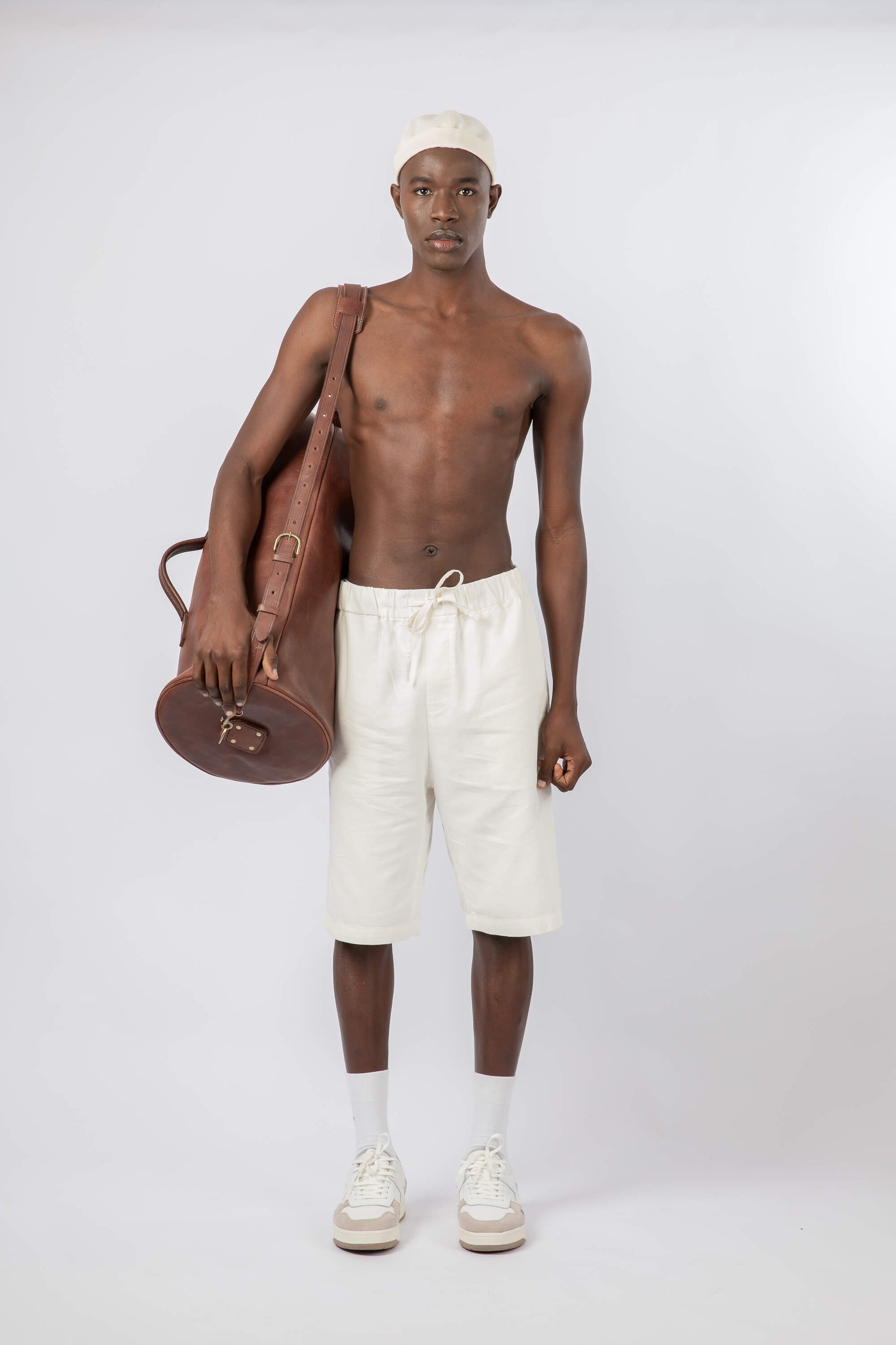 Leather Military Duffle Bag Chestnut