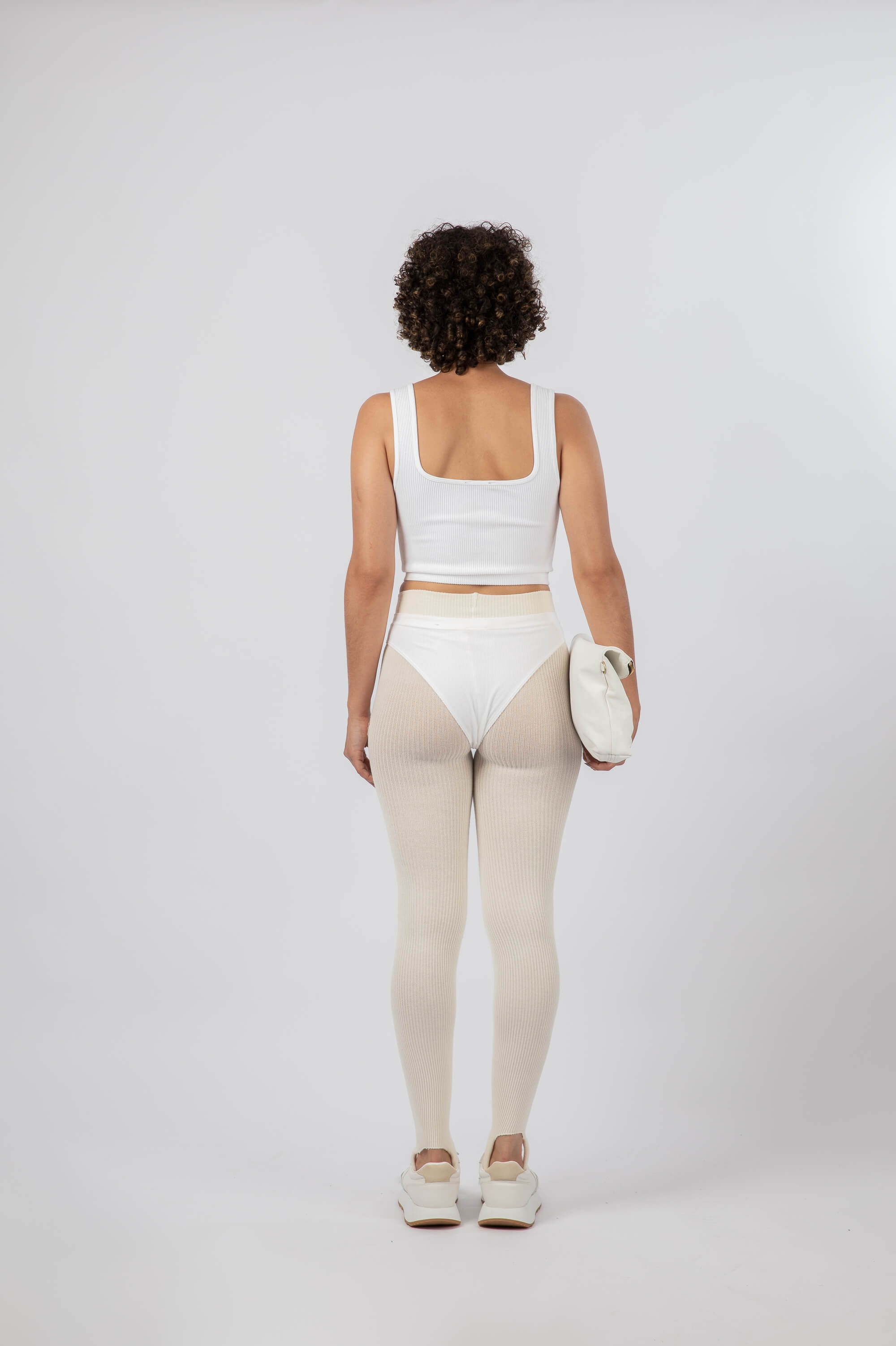 Soft Leather Convertible Clutch Handbag White